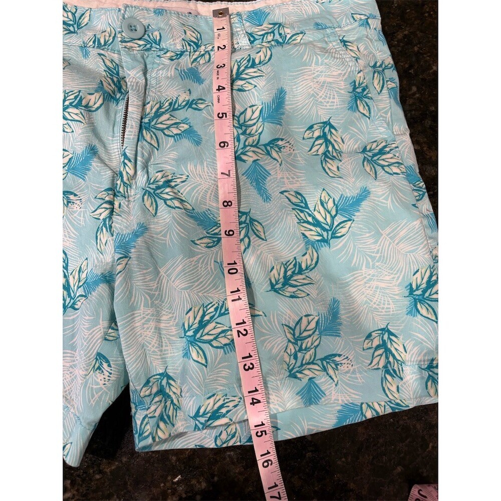 Caribbean Joe Shorts Womens Size 12 Blue White Tropical Floral - Picture 7 of 9